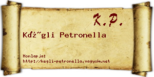 Kégli Petronella névjegykártya